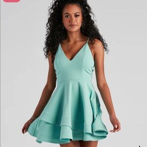 Isabella Lace-up Back Skater Dress